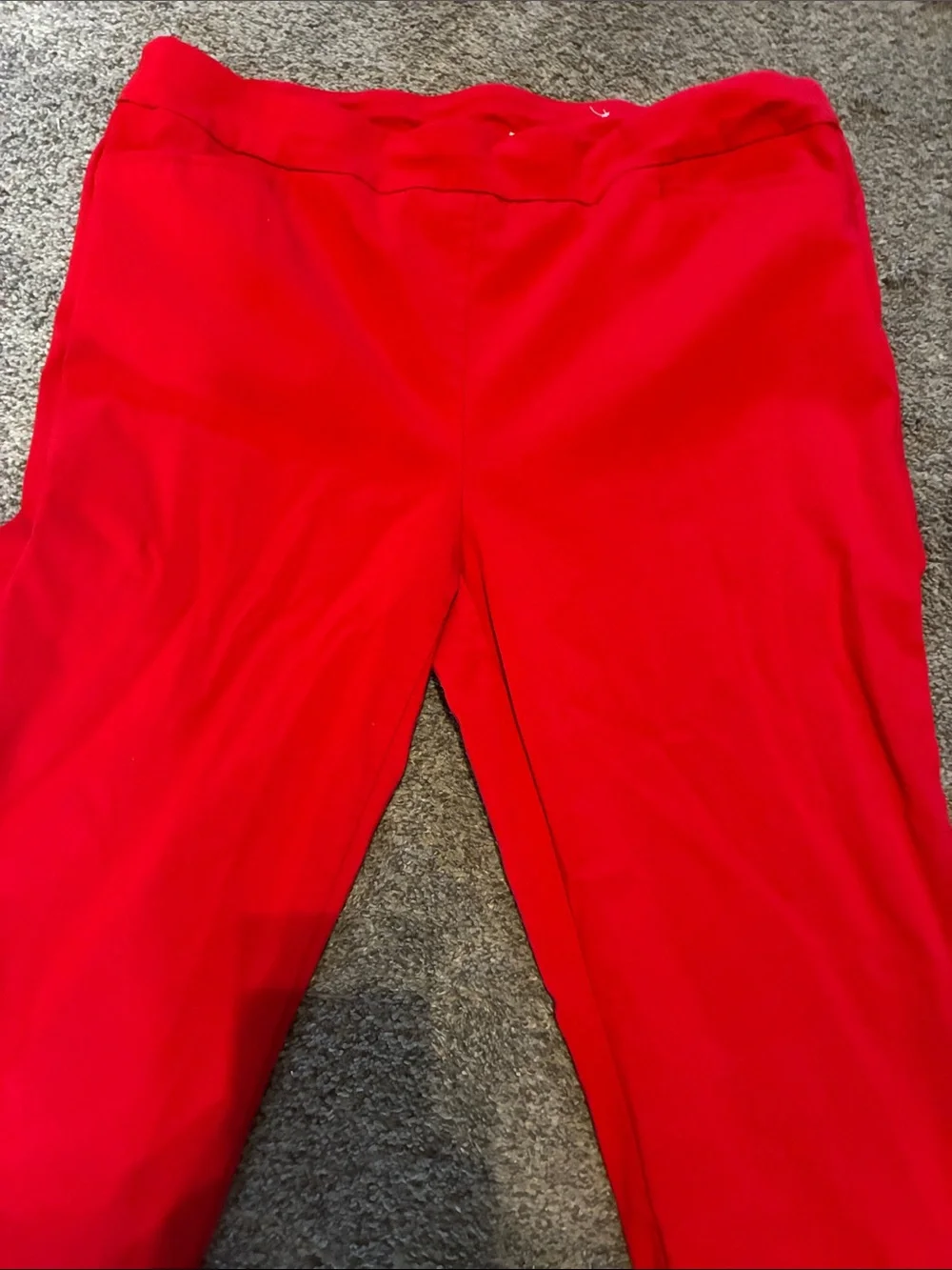 Chico's Vibrant Red Pull-On Straight Leg Pants